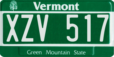 VT license plate XZV517
