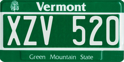 VT license plate XZV520