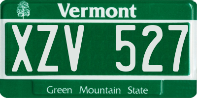 VT license plate XZV527