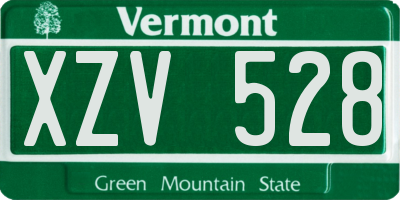 VT license plate XZV528