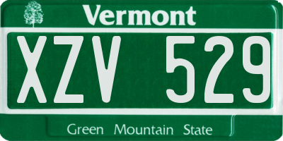 VT license plate XZV529