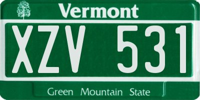 VT license plate XZV531