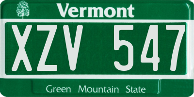 VT license plate XZV547
