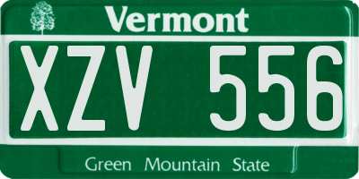 VT license plate XZV556