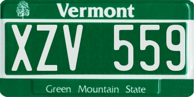 VT license plate XZV559