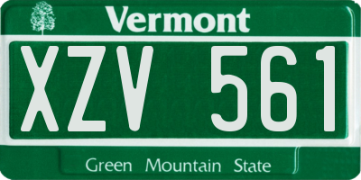 VT license plate XZV561
