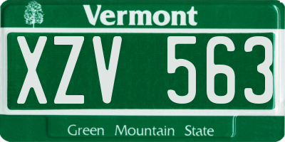 VT license plate XZV563