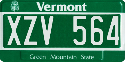 VT license plate XZV564