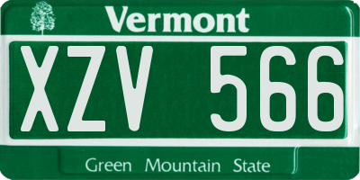 VT license plate XZV566