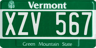 VT license plate XZV567