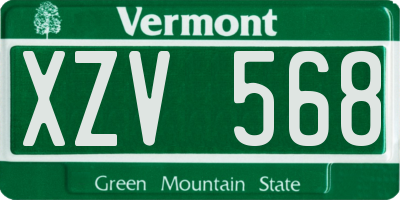VT license plate XZV568