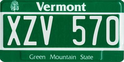 VT license plate XZV570