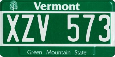 VT license plate XZV573