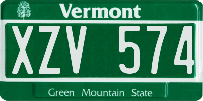 VT license plate XZV574