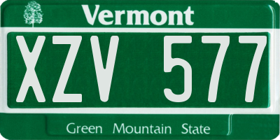 VT license plate XZV577