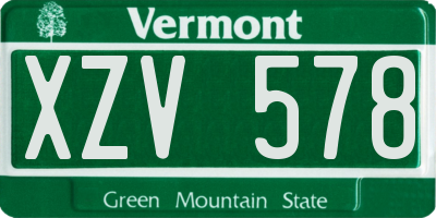 VT license plate XZV578