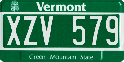 VT license plate XZV579