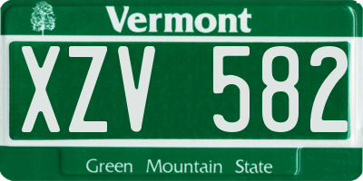 VT license plate XZV582