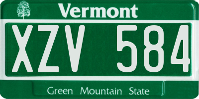 VT license plate XZV584