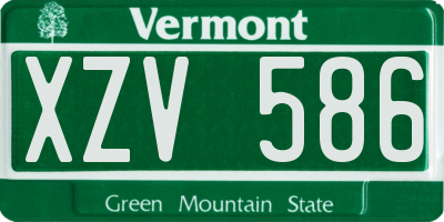 VT license plate XZV586