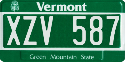 VT license plate XZV587