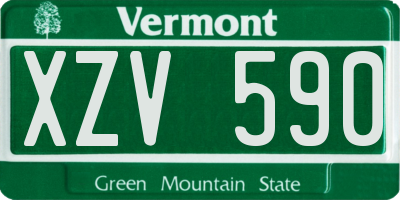 VT license plate XZV590