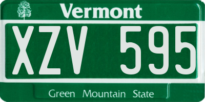 VT license plate XZV595