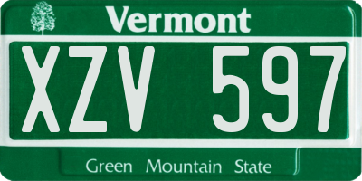 VT license plate XZV597