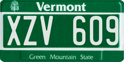 VT license plate XZV609