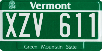 VT license plate XZV611