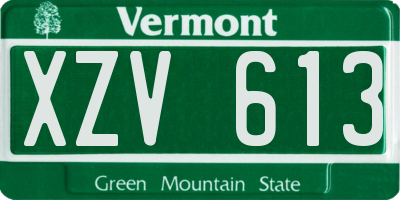 VT license plate XZV613