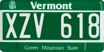 VT license plate XZV618
