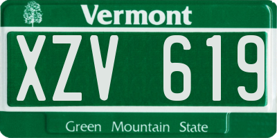 VT license plate XZV619