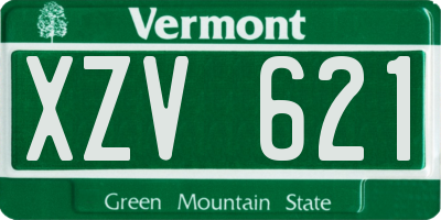 VT license plate XZV621