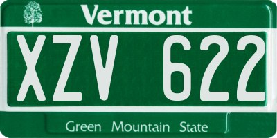 VT license plate XZV622
