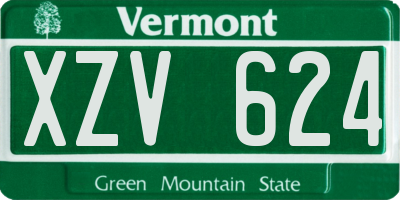VT license plate XZV624