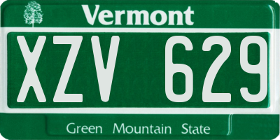 VT license plate XZV629