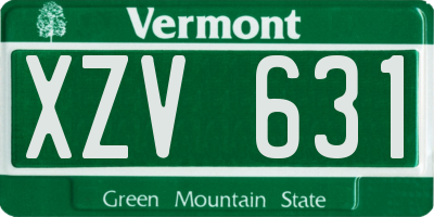 VT license plate XZV631