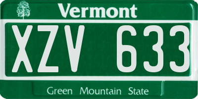 VT license plate XZV633