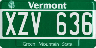 VT license plate XZV636