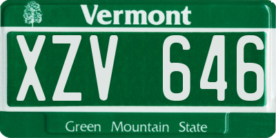 VT license plate XZV646