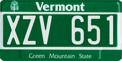 VT license plate XZV651