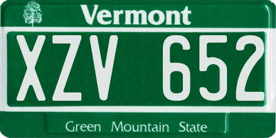 VT license plate XZV652