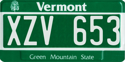 VT license plate XZV653