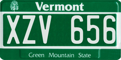 VT license plate XZV656