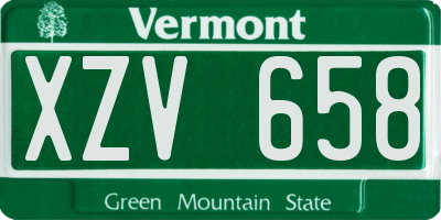 VT license plate XZV658