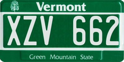 VT license plate XZV662