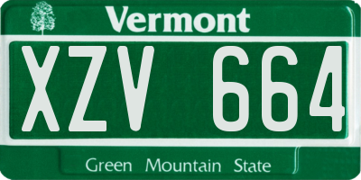 VT license plate XZV664