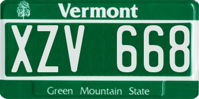 VT license plate XZV668