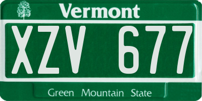 VT license plate XZV677